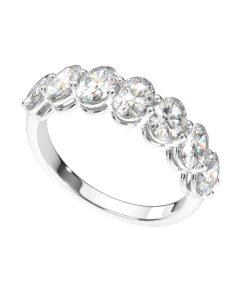 แหวน ผู้หญิง เพชรแถว เม็ดละ 30 ตังค์ โอวอล ครึ่งวง (1RG124)