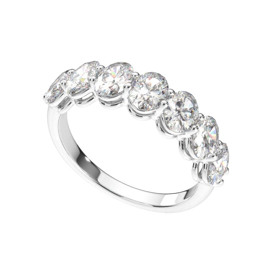 แหวน ผู้หญิง เพชรแถว เม็ดละ 30 ตังค์ โอวอล ครึ่งวง (1RG124)