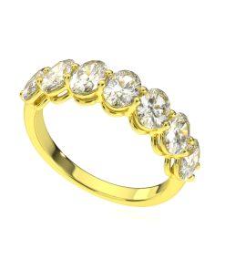 แหวน ผู้หญิง เพชรแถว เม็ดละ 30 ตังค์ โอวอล ครึ่งวง (1RG124)