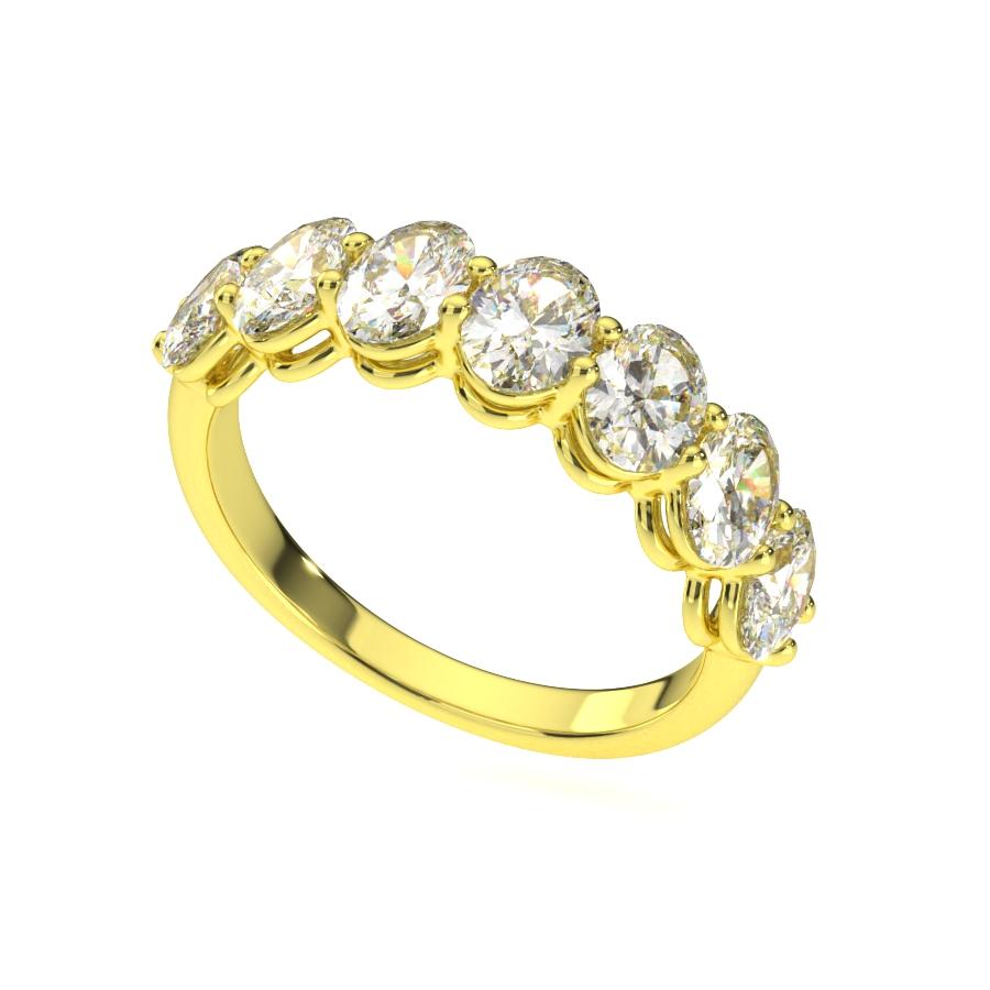 แหวน ผู้หญิง เพชรแถว เม็ดละ 30 ตังค์ โอวอล ครึ่งวง (1RG124)