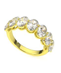 แหวน ผู้หญิง เพชรแถว เม็ดละ 50 ตังค์ โอวอล ครึ่งวง (1RG125)