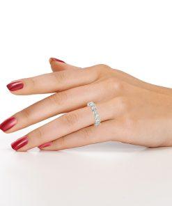 แหวนเพชรแท้ Lab Grown Diamond ผู้หญิง เพชรรอบนิ้ว 30 ตังค์ หัวใจ Eternity (1RG126)