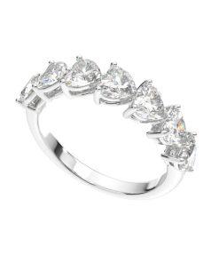 แหวน ผู้หญิง เพชรแถว เม็ดละ 30 ตังค์ หัวใจ ครึ่งวง (1RG127)