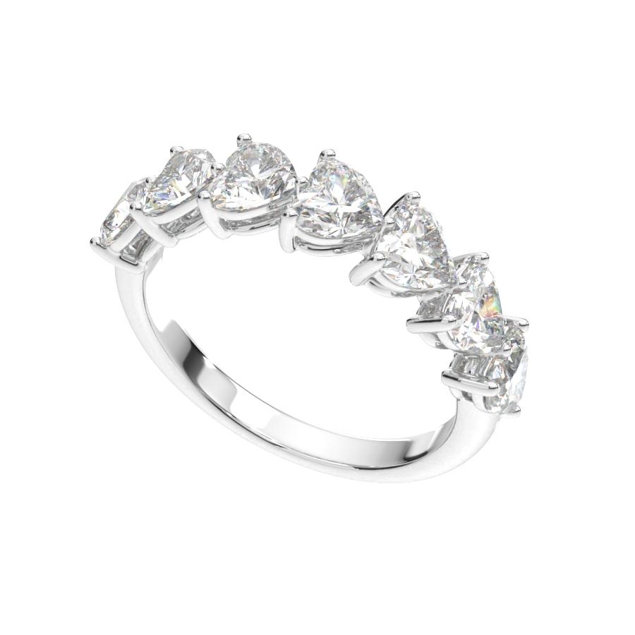 แหวน ผู้หญิง เพชรแถว เม็ดละ 30 ตังค์ หัวใจ ครึ่งวง (1RG127)