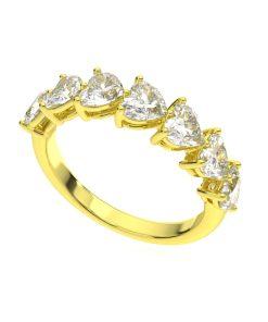 แหวน ผู้หญิง เพชรแถว เม็ดละ 30 ตังค์ หัวใจ ครึ่งวง (1RG127)