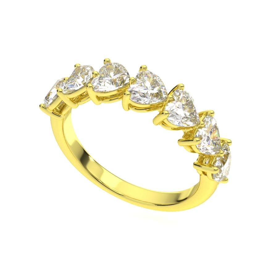 แหวน ผู้หญิง เพชรแถว เม็ดละ 30 ตังค์ หัวใจ ครึ่งวง (1RG127)