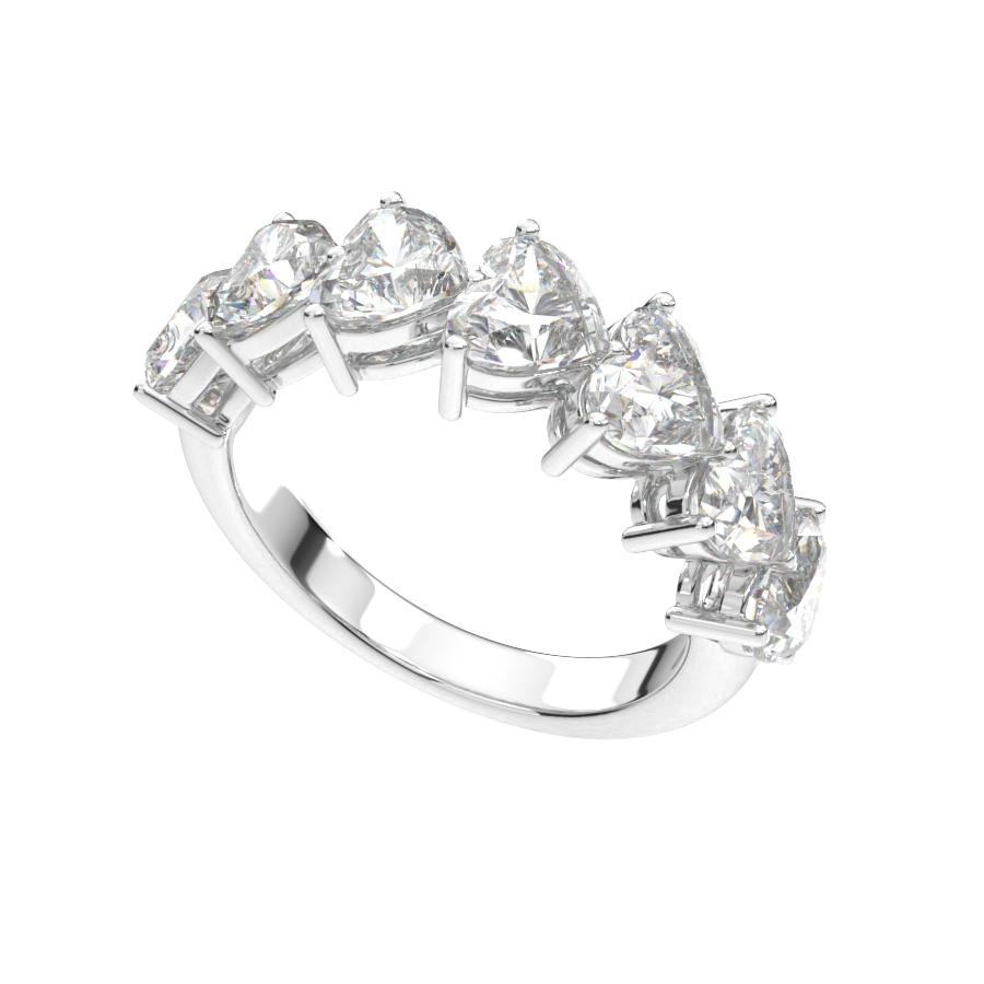 แหวน ผู้หญิง เพชรแถว เม็ดละ 50 ตังค์ หัวใจ ครึ่งวง (1RG128)