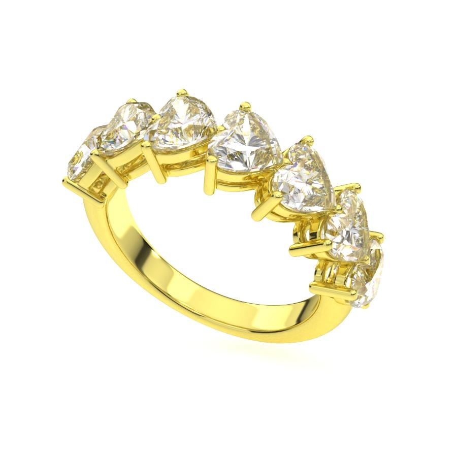 แหวน ผู้หญิง เพชรแถว เม็ดละ 50 ตังค์ หัวใจ ครึ่งวง (1RG128)