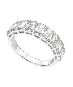 แหวน ผู้หญิง เพชรแถว เม็ดละ 30 ตังค์ เอเมอรอล ครึ่งวง (1RG131)