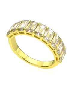 แหวน ผู้หญิง เพชรแถว เม็ดละ 30 ตังค์ เอเมอรอล ครึ่งวง (1RG131)