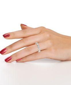 แหวนเพชรแท้ Lab Grown Diamond ผู้หญิง เพชรรอบนิ้ว 30 ตังค์ หยดน้ำ Eternity (1RG134)