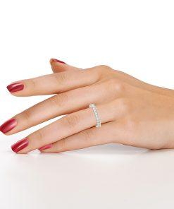 แหวนเพชรแท้ Lab Grown Diamond ผู้หญิง เพชรรอบนิ้ว 10 ตังค์ ปริ๊นเซส Eternity (1RG137)