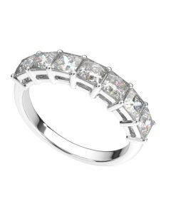 แหวน ผู้หญิง เพชรแถว เม็ดละ 30 ตังค์ ปริ๊นเซส ครึ่งวง (1RG139)