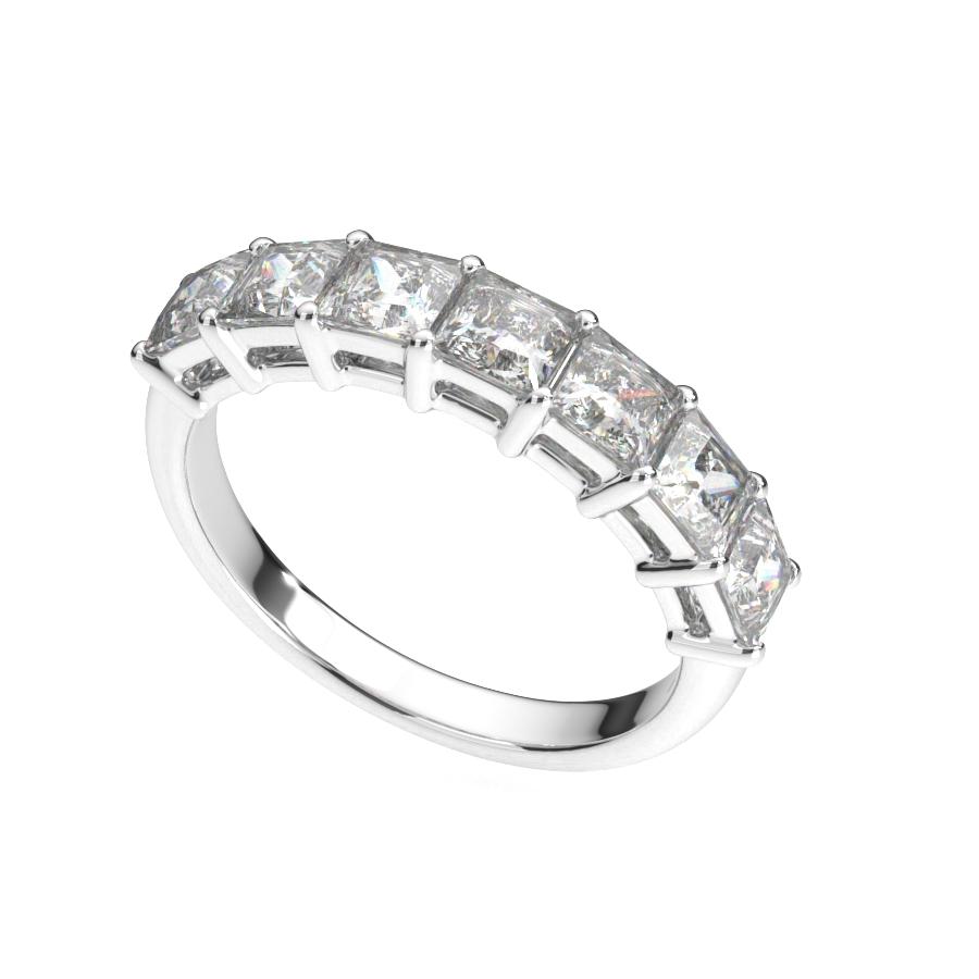 แหวน ผู้หญิง เพชรแถว เม็ดละ 30 ตังค์ ปริ๊นเซส ครึ่งวง (1RG139)