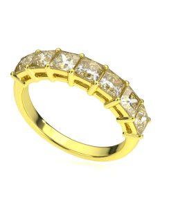 แหวน ผู้หญิง เพชรแถว เม็ดละ 30 ตังค์ ปริ๊นเซส ครึ่งวง (1RG139)