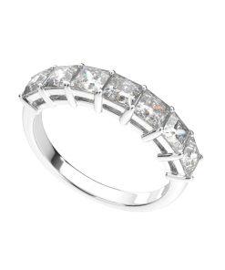 แหวน ผู้หญิง เพชรแถว เม็ดละ 50 ตังค์ ปริ๊นเซส ครึ่งวง (1RG140)