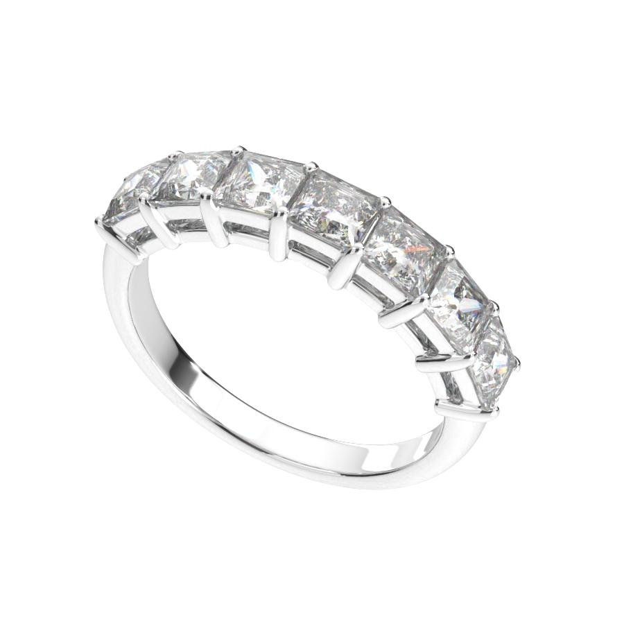 แหวน ผู้หญิง เพชรแถว เม็ดละ 50 ตังค์ ปริ๊นเซส ครึ่งวง (1RG140)