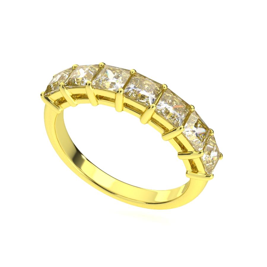 แหวน ผู้หญิง เพชรแถว เม็ดละ 50 ตังค์ ปริ๊นเซส ครึ่งวง (1RG140)