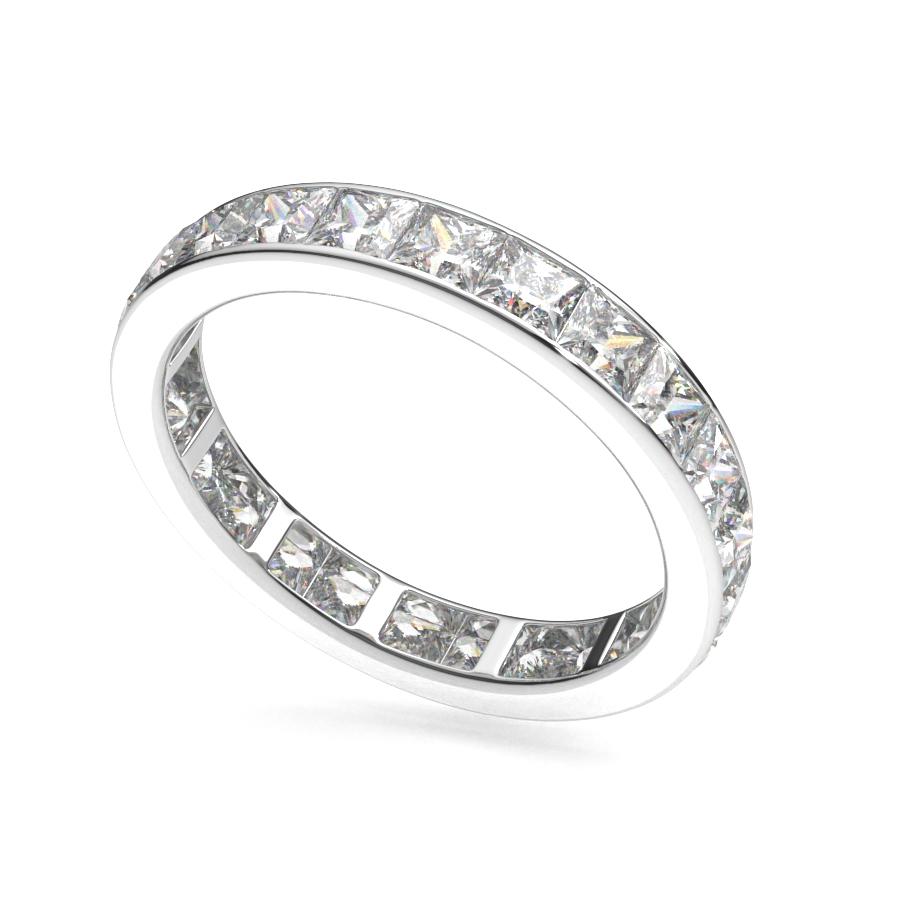 แหวนเพชรแท้ Lab Grown Diamond ผู้หญิง เพชรรอบนิ้ว 10 ตังค์ ปริ๊นเซส Eternity (1RG141)