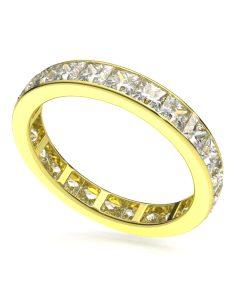 แหวนเพชรแท้ Lab Grown Diamond ผู้หญิง เพชรรอบนิ้ว 10 ตังค์ ปริ๊นเซส Eternity (1RG141)