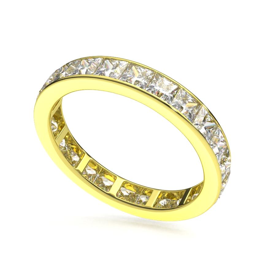 แหวนเพชรแท้ Lab Grown Diamond ผู้หญิง เพชรรอบนิ้ว 10 ตังค์ ปริ๊นเซส Eternity (1RG141)