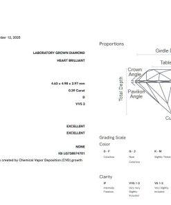 Alternative view of เพชรแท้ Lab Grown Diamond 0.39 กะรัต น้ำ 100 เกรด VVS2 EX EX N พร้อมเซอร์ IGI (1CER2044)