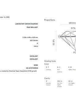 Alternative view of เพชรแท้ Lab Grown Diamond 2.01 กะรัต น้ำ 100 เกรด VVS2 EX EX N พร้อมเซอร์ IGI (1CER2045)