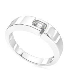 แหวน ผู้ชาย เอเมอรอลคัท 30 ตังค์ เม็ดเดี่ยว ทรงโมเดิร์น (1RG148)