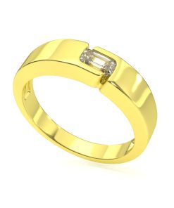 แหวน ผู้ชาย เอเมอรอลคัท 30 ตังค์ เม็ดเดี่ยว ทรงโมเดิร์น (1RG148)