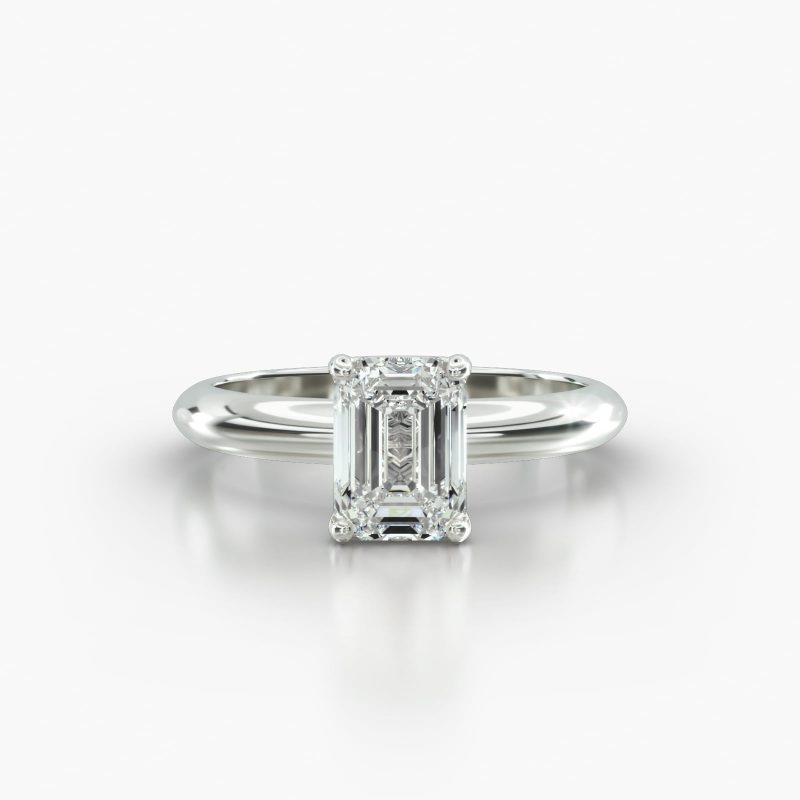 EMERALD OR RADIANT KNIFE SOLITAIRE CLASSIC BASKET - A