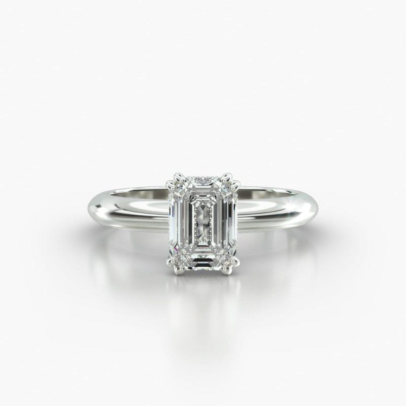 EMERALD OR RADIANT KNIFE SOLITAIRE VINTAGE BASKET - A