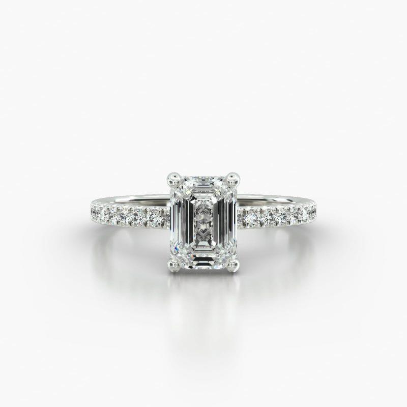 EMERALD OR RADIANT MACRO PAVE CLASSIC PAVE BASKET - A