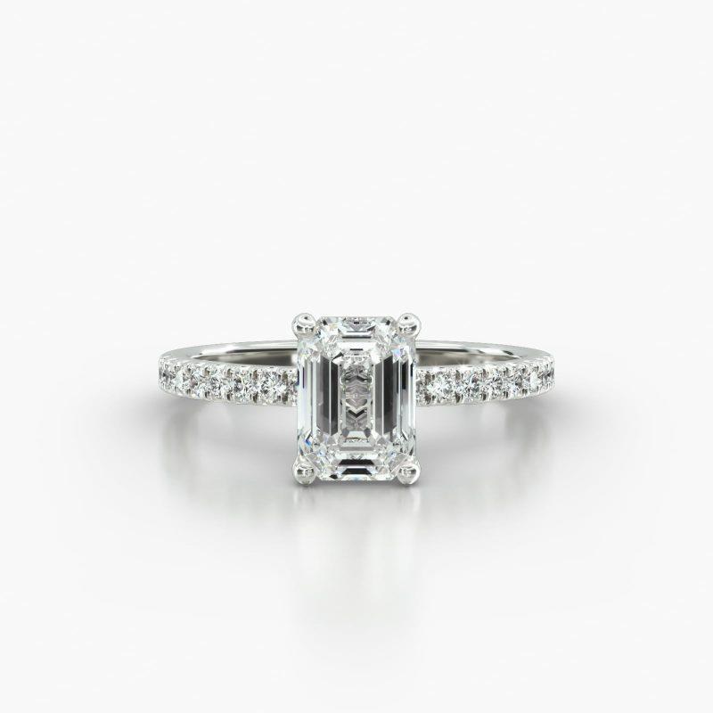 EMERALD OR RADIANT MACRO PAVE FOUR PRONG - A