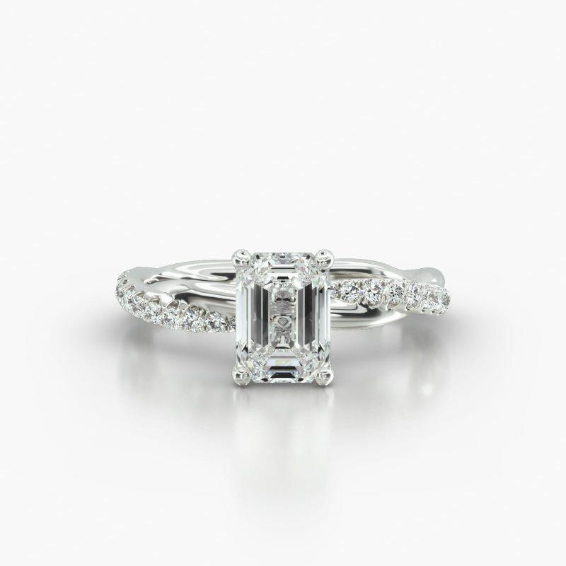 EMERALD OR RADIANT PAVE TWIST SURPRISE DIAMOND - A