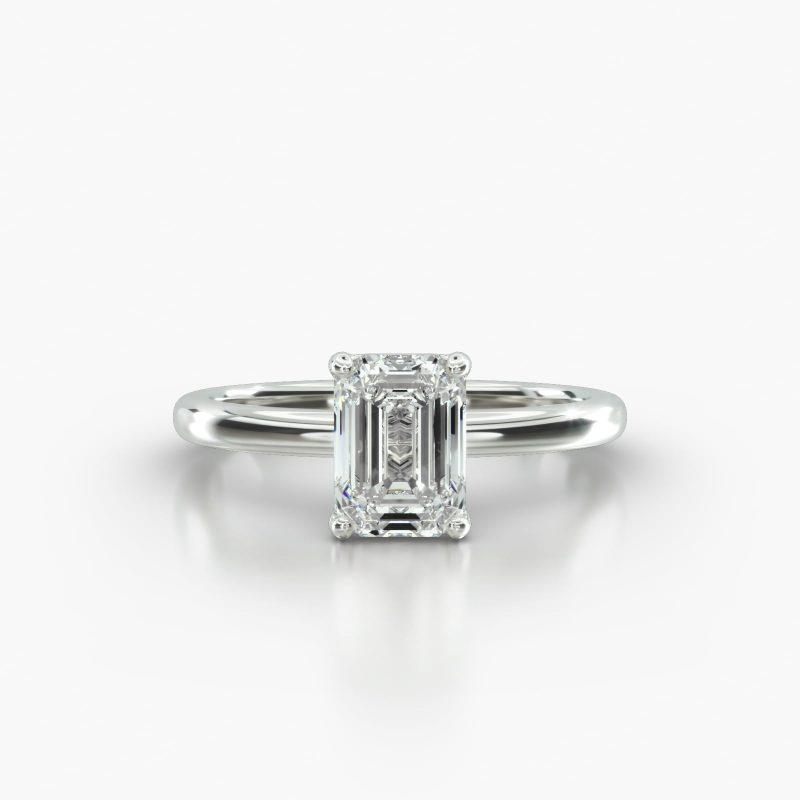 EMERALD OR RADIANT SOLITAIRE CLASSIC BASKET - A