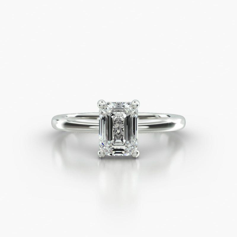 EMERALD OR RADIANT SOLITAIRE CLASSIC PAVE BASKET - A