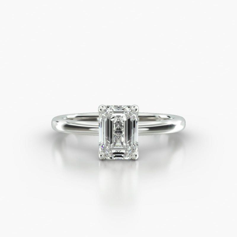 EMERALD OR RADIANT SOLITAIRE FOUR TULIP BASKET - A