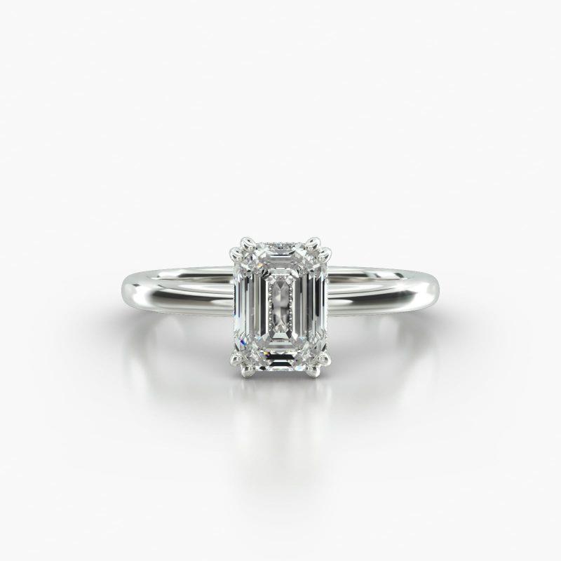 EMERALD OR RADIANT SOLITAIRE VINTAGE BASKET- A