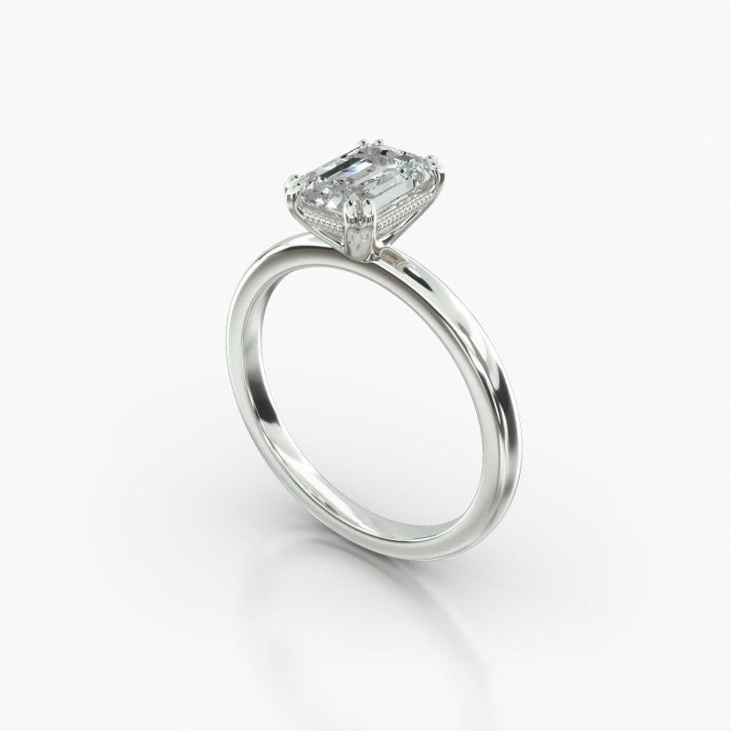 EMERALD OR RADIANT SOLITAIRE VINTAGE BASKET - B