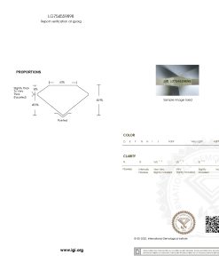เพชรแท้ Lab Grown Diamond 2.01 กะรัต น้ำ 100 เกรด VVS2 EX EX N พร้อมเซอร์ IGI (1CER2071)