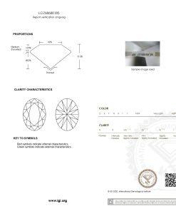 เพชรแท้ Lab Grown Diamond 1.07 กะรัต น้ำ 100 เกรด VVS2 EX EX N พร้อมเซอร์ IGI (1CER2075)