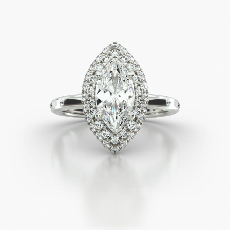 MARQUISE GYPSY FALLING EDGE PAVE HALO - A