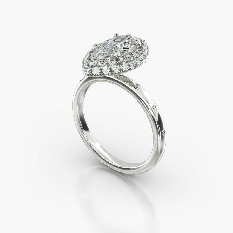 MARQUISE GYPSY FALLING EDGE PAVE HALO - B