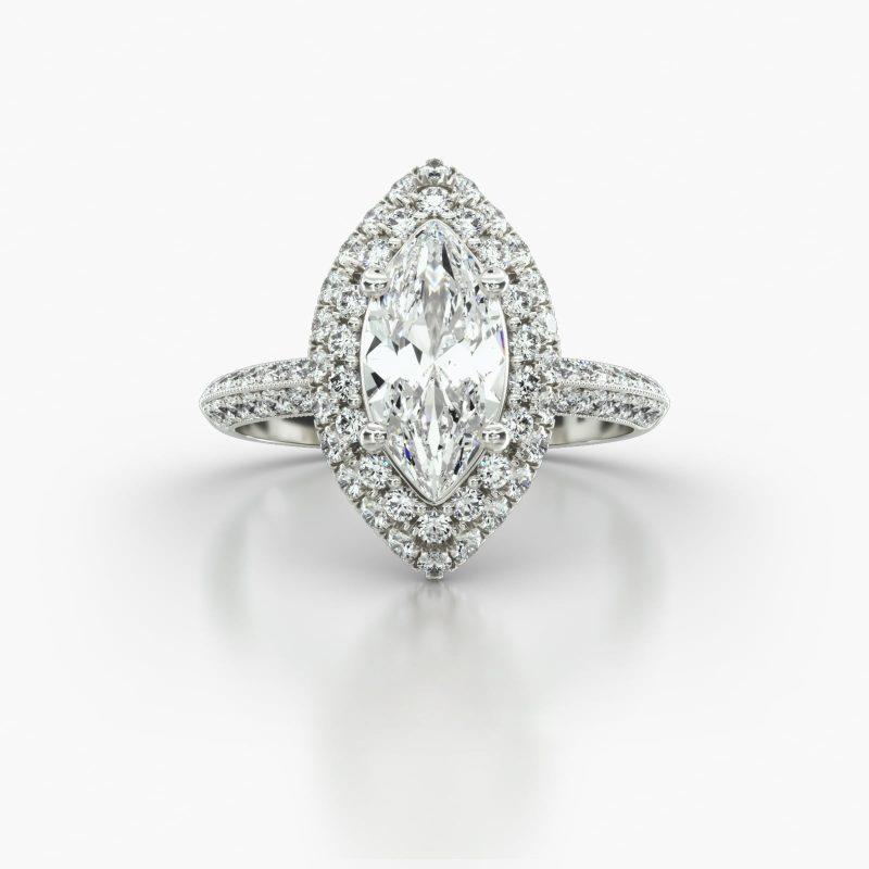 MARQUISE KNIFE PAVE FALLING EDGE PAVE HALO - A