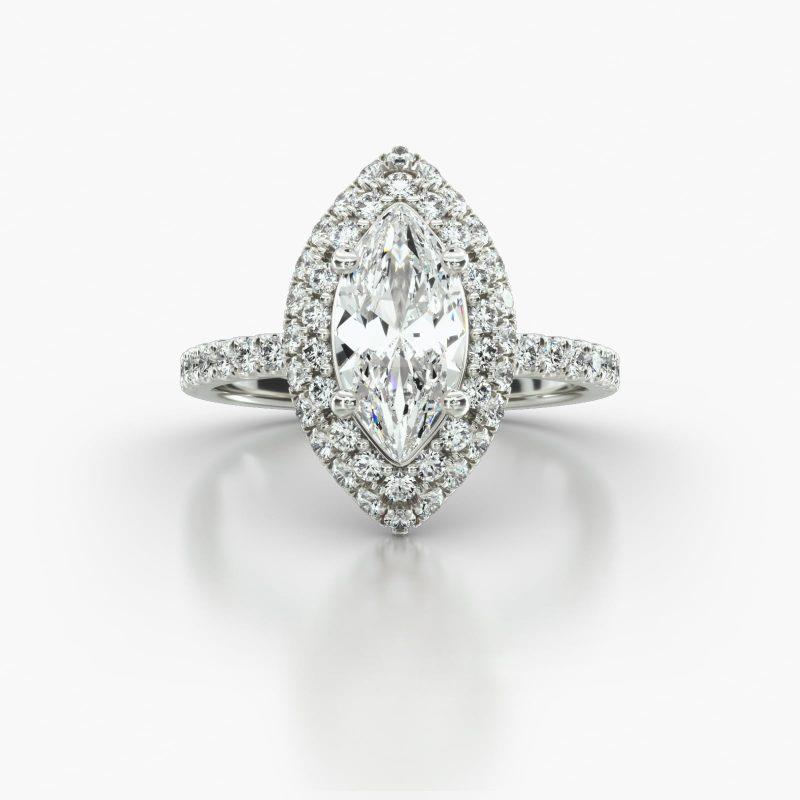 MARQUISE MACRO PAVE FALLING EDGE PAVE HALO - A