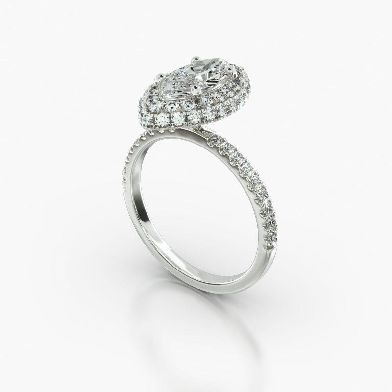 MARQUISE MACRO PAVE FALLING EDGE PAVE HALO - B