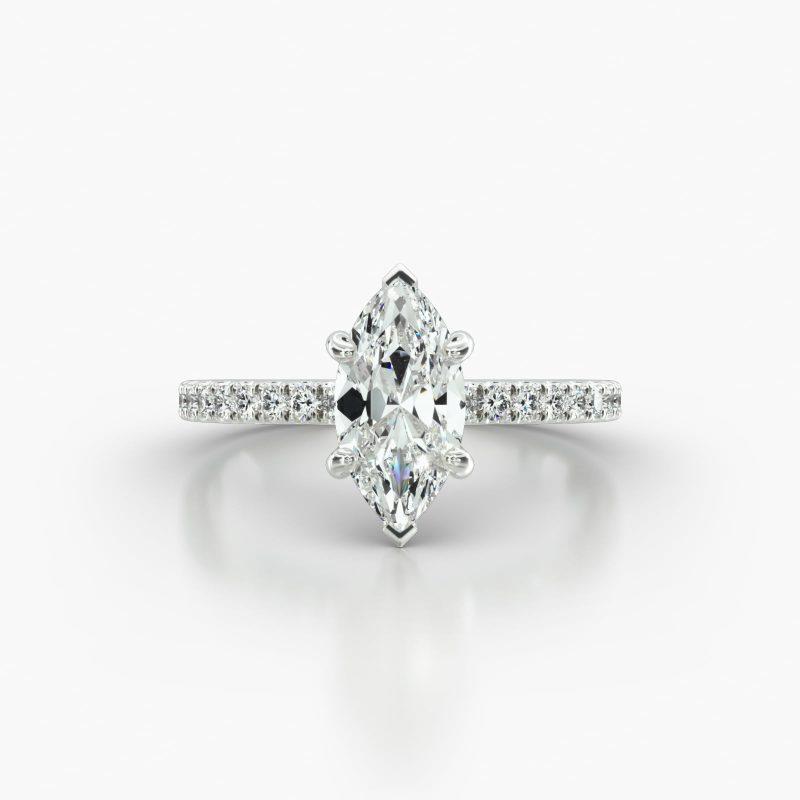 MARQUISE MACRO PAVE SIX PRONG - A