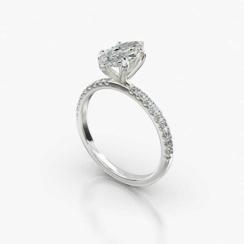 MARQUISE MACRO PAVE SIX PRONG - B
