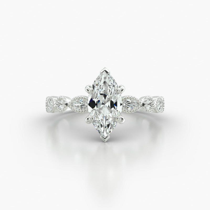 MARQUISE MARQUISE+ROUND CLASSIC PAVE BASKET - A