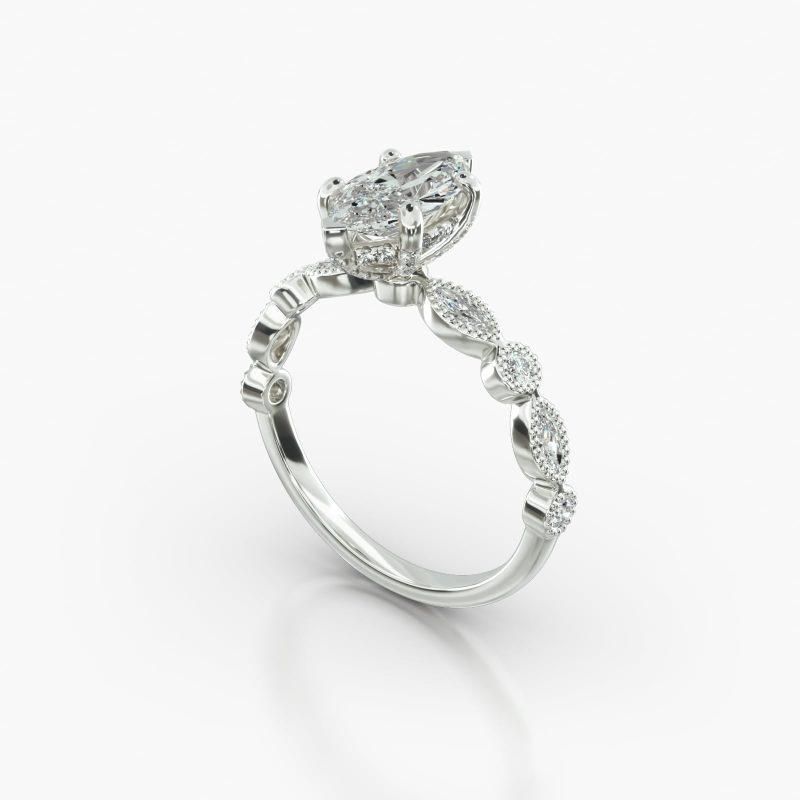 MARQUISE MARQUISE+ROUND CLASSIC PAVE BASKET - B